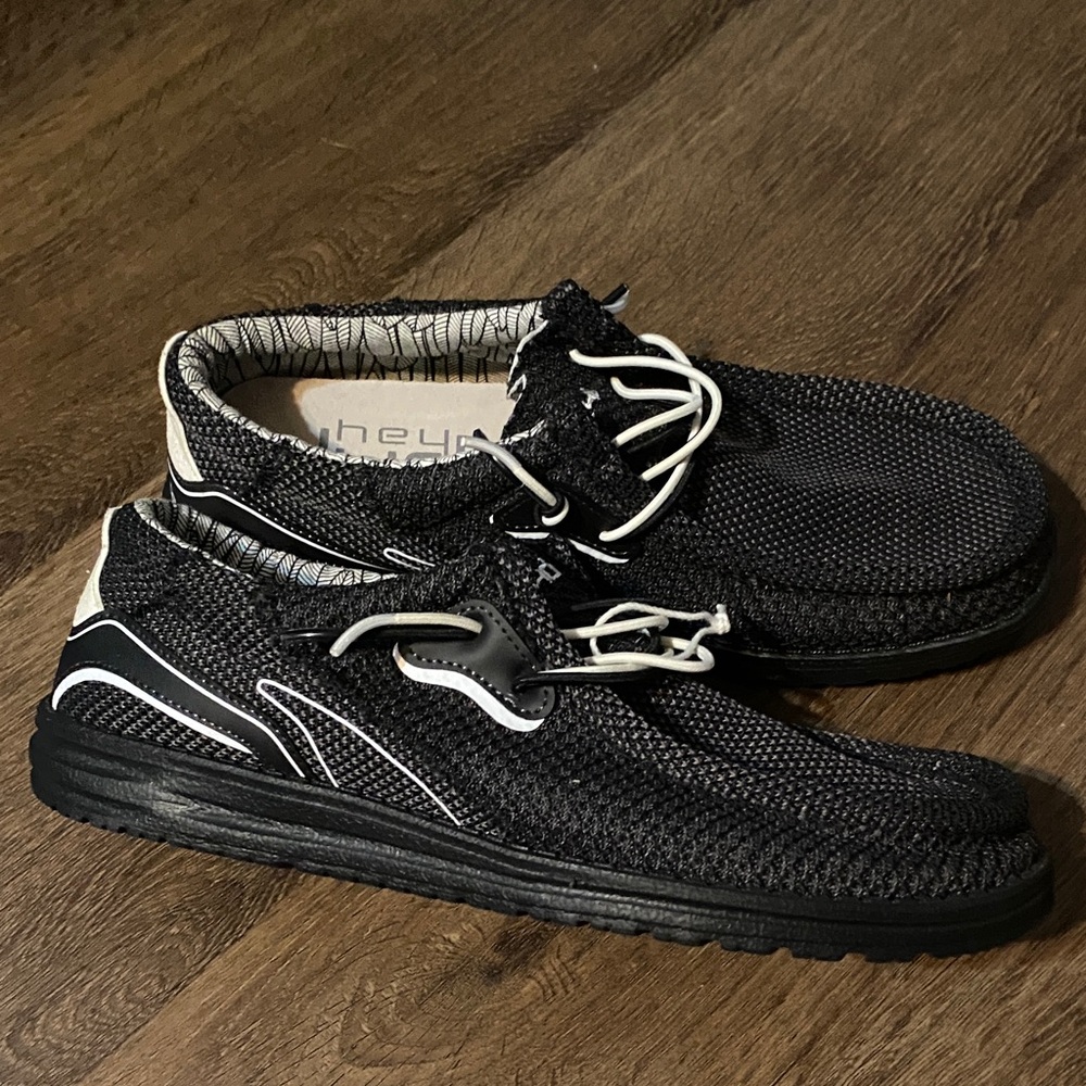Hey Dude Men's Charcoal and Ivory Slip-Ons